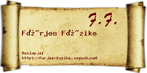 Fürjes Füzike névjegykártya